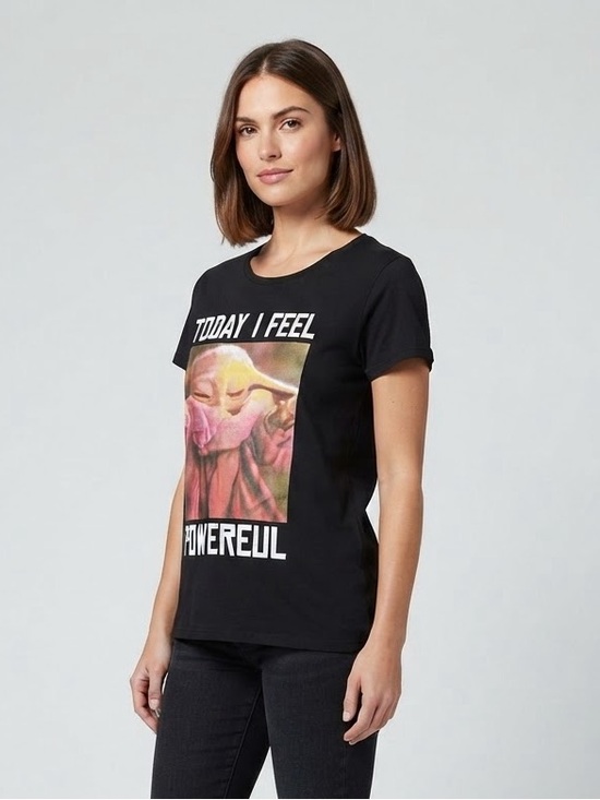 Star Wars Tops - Star Wars Women’s Grogu "Today I Feel Powerful" Graphic T-Shirt